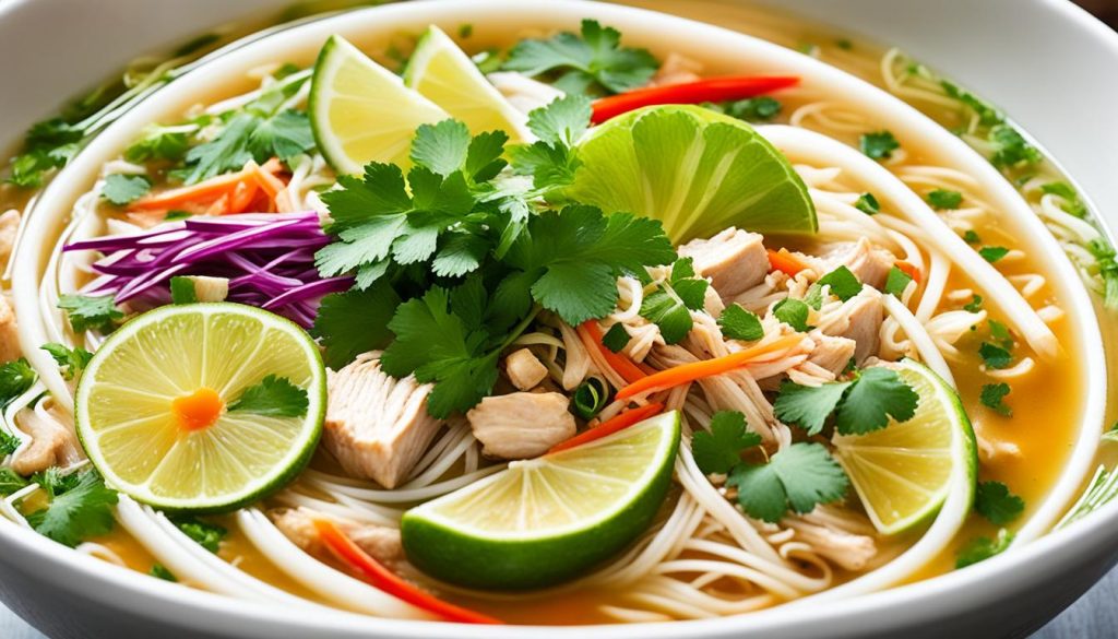 Thai Chicken Rice Noodle Soup