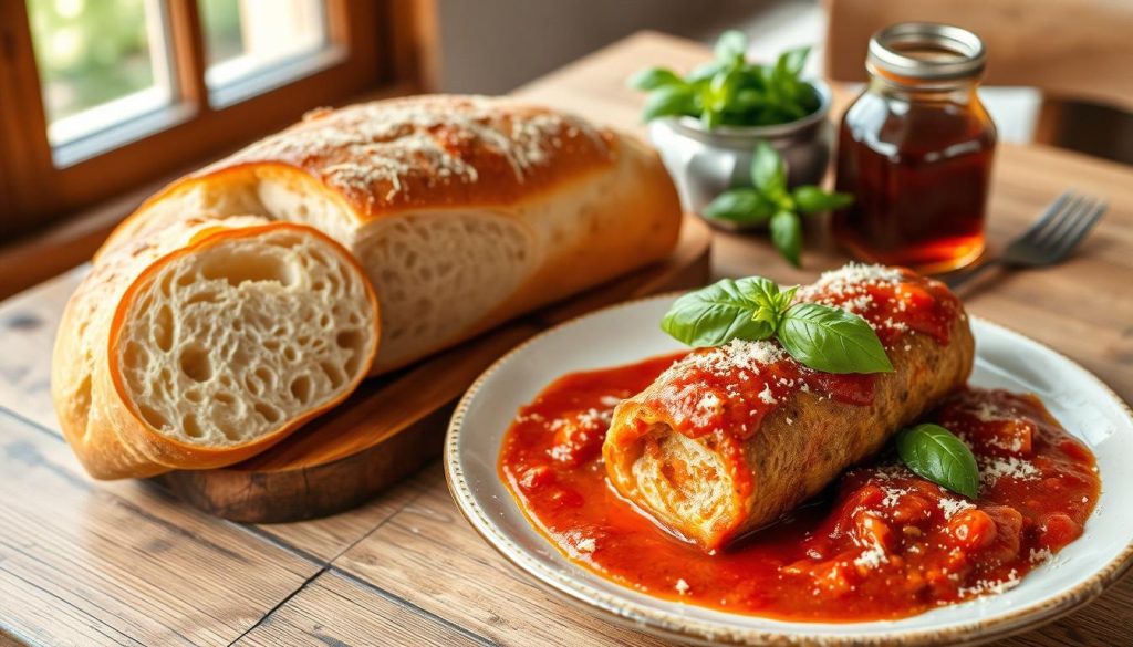 Italian bread with Braciole