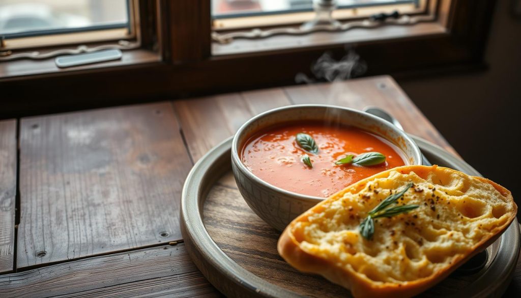 focaccia and soup