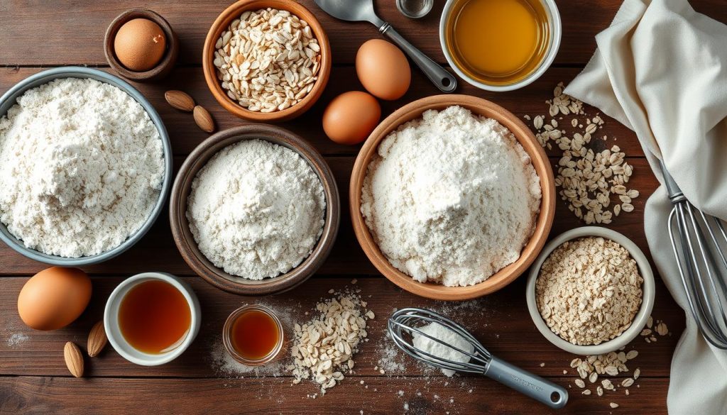 almond flour, coconut flour, oat flour in baking